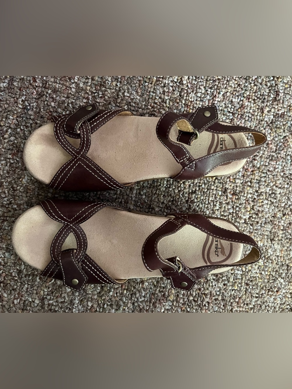 Dansko Sara Brown Waxy Leather Sandals/ clogs